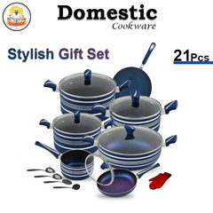 Stylish 21-Pc Gift Set with Marble Coating