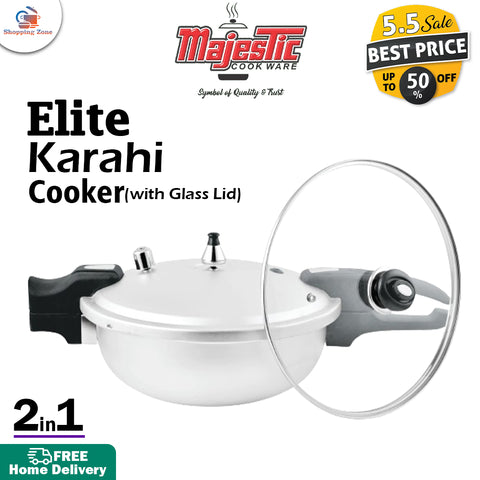 Domestic Elite Karahi Pressure Cooker- (8,10,12 Liter)