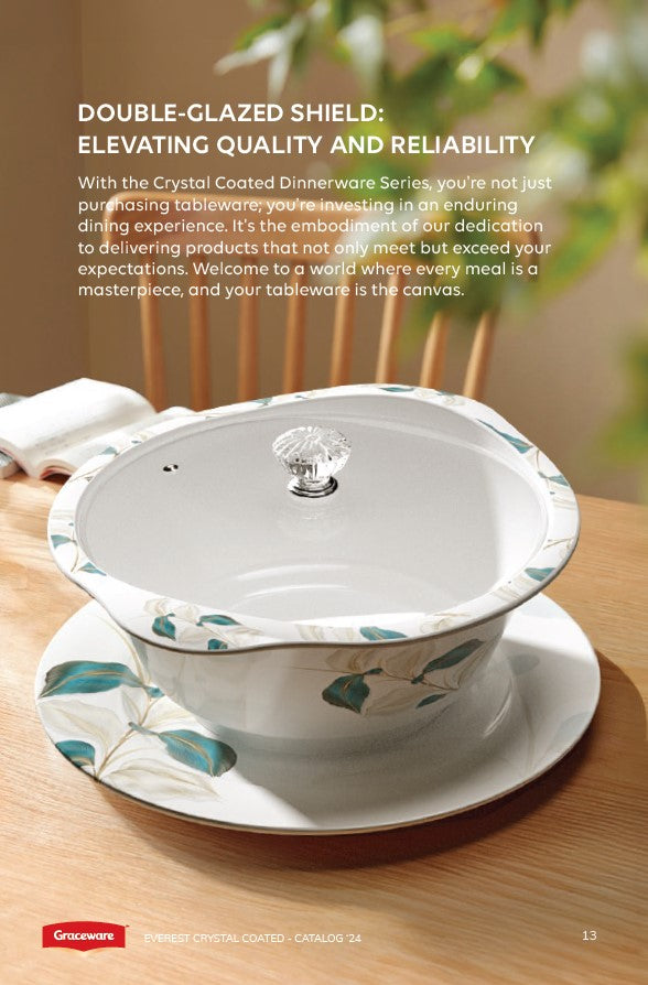 Graceware Double Glazed Crystal Coated Everest Melamine Dinner Set Design #4 - 80pcs Set