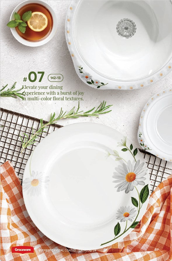 Graceware Double Glazed Crystal Coated Everest Melamine Dinner Set Design #7 - 80pcs Set