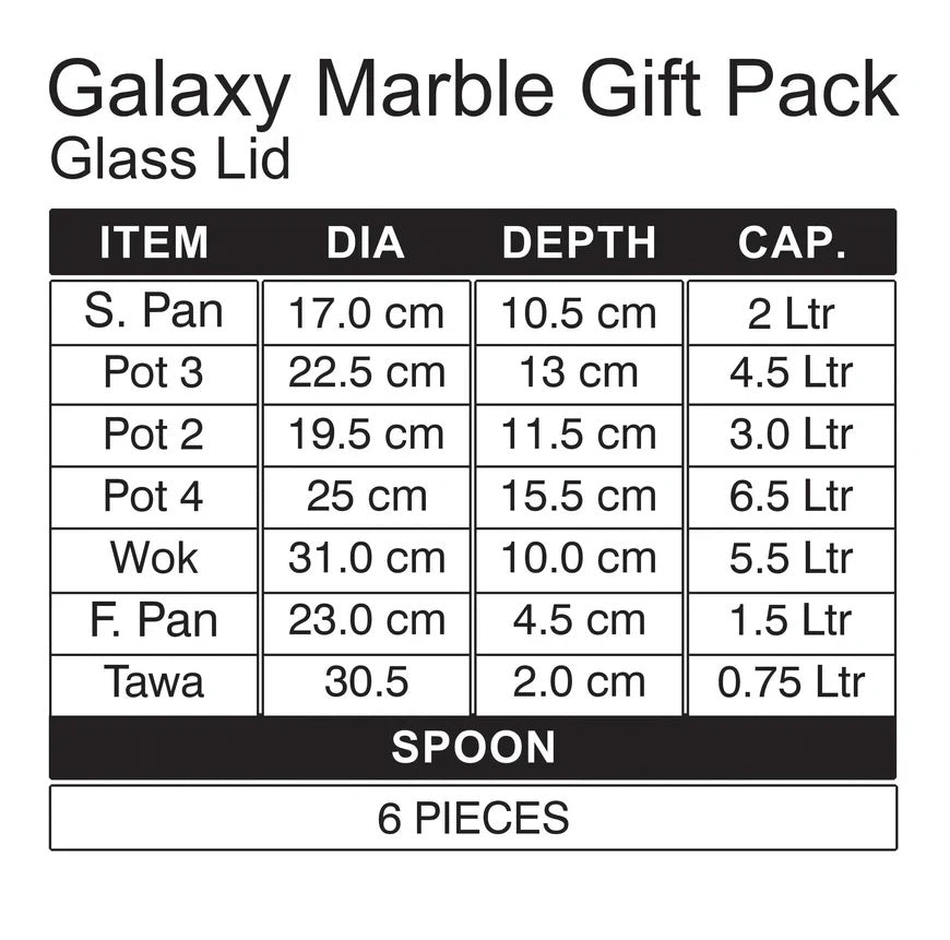 Sonex Glaxy Marble Gift Pack (Marble Coating)- 18Pieces Set