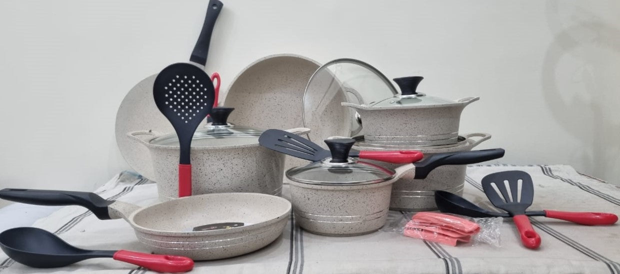 Sonex Eden Plus Gift Pack 20PCs with (Glass Lid)- Marble Coating