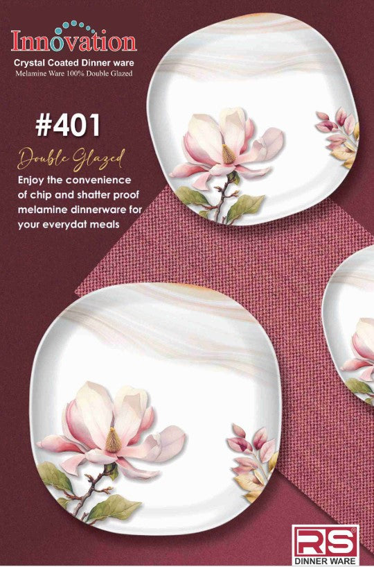 Innovation Crystal Coated Melamine Dinner Set Design #401 - 72pcs