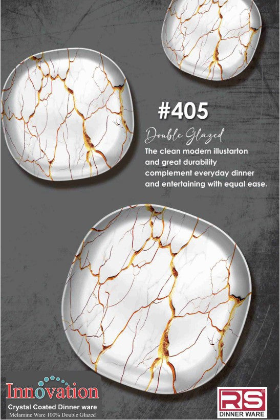 Innovation Crystal Coated Melamine Dinner Set Design #405 - 72pcs