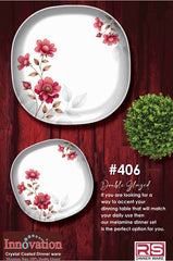 Innovation Crystal Coated Melamine Dinner Set Design #406 - 72pcs
