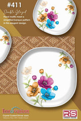 Innovation Crystal Coated Melamine Dinner Set Design #411 - 72pcs