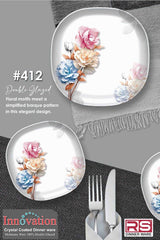Innovation Crystal Coated Melamine Dinner Set Design #412 - 72pcs