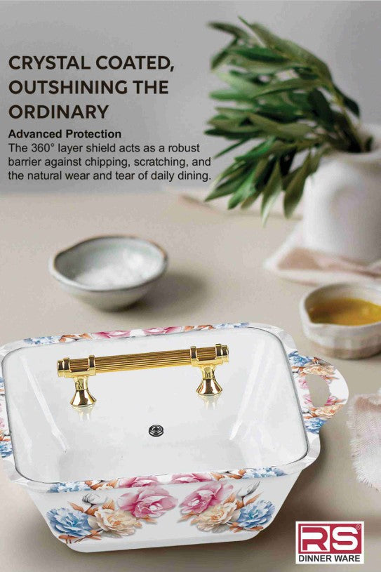 Innovation Crystal Coated Melamine Dinner Set Design #412 - 72pcs