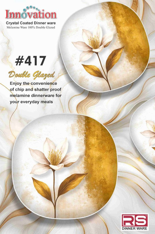 Innovation Crystal Coated Melamine Dinner Set Design #417 - 72pcs