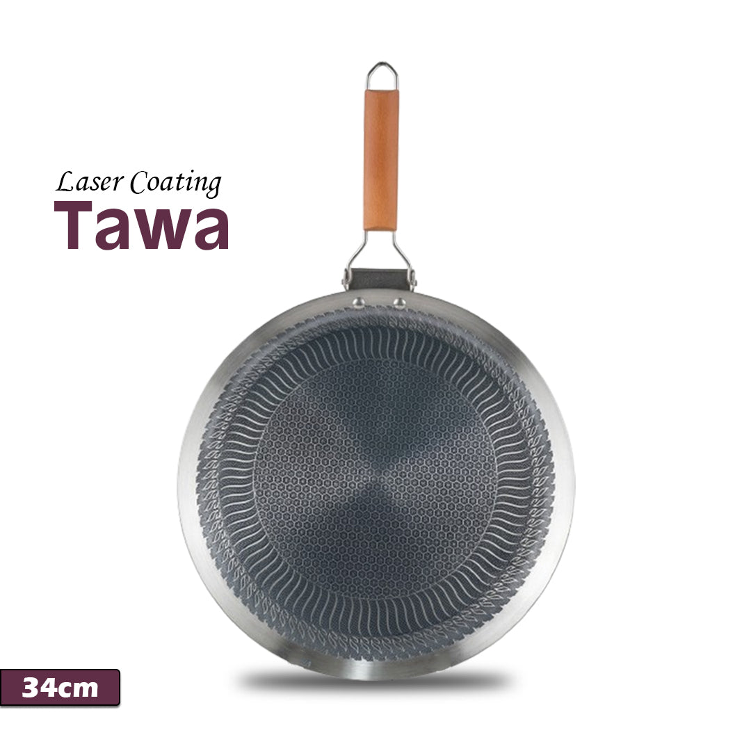 Laser Coating Wooden Single Handle Tawa