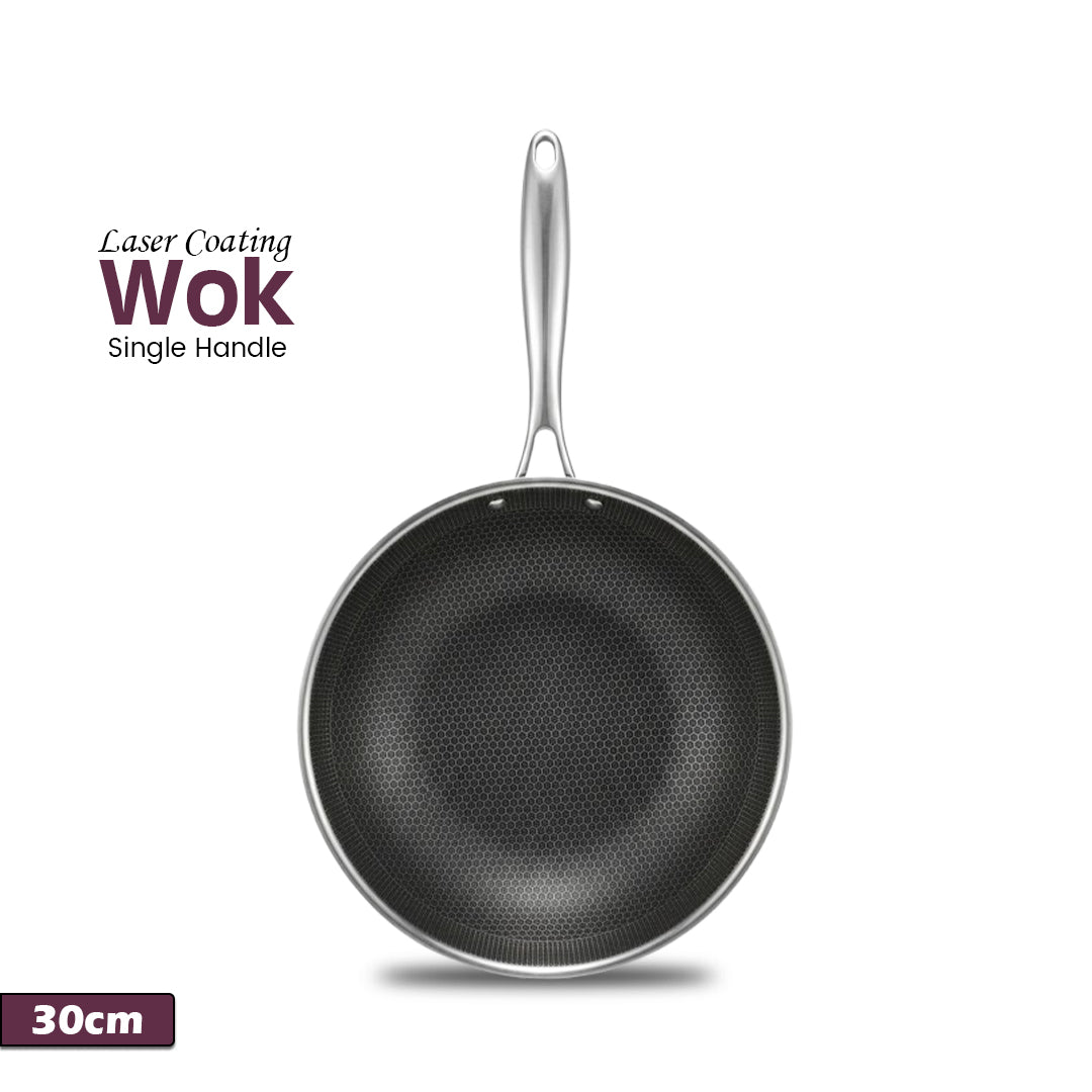 Laser Coating Single Handle Wok