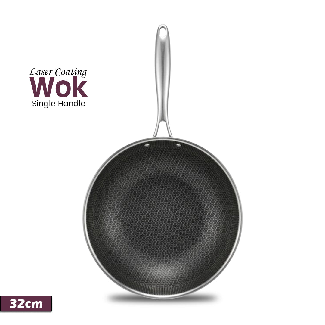 Laser Coating Single Handle Wok