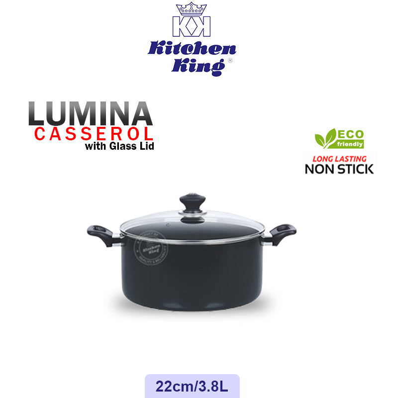 Lumina Casserole (Glass Lid) –  Size (20,22,24,26,28,30,32,34,36,38cm)