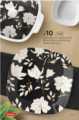 Graceware Double Glazed Lush Melamine Dinner Set Design #10 - 80pcs Set