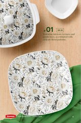 Graceware Double Glazed Lush Melamine Dinner Set Design #1 - 80pcs Set