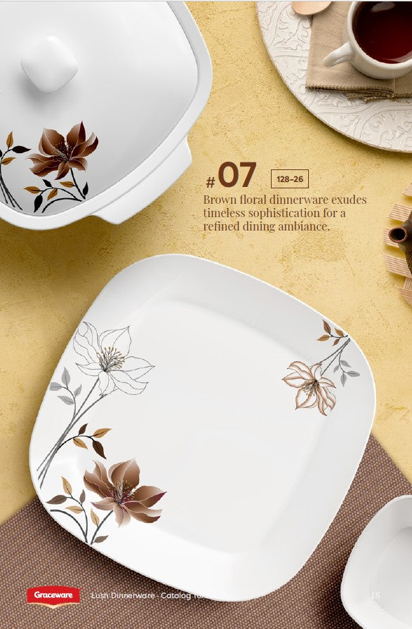 Graceware Double Glazed Lush Melamine Dinner Set Design #7 - 80pcs Set