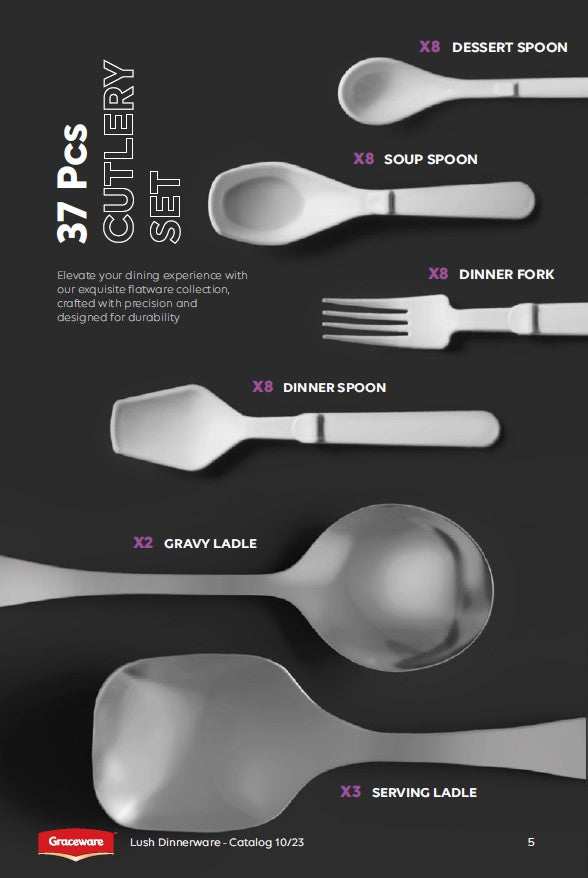 Graceware Double Glazed Lush Melamine Dinner Set Design #2 - 80pcs Set