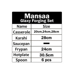 Mansaa Nonstick Glaxy Forging Set - 17pcs Set