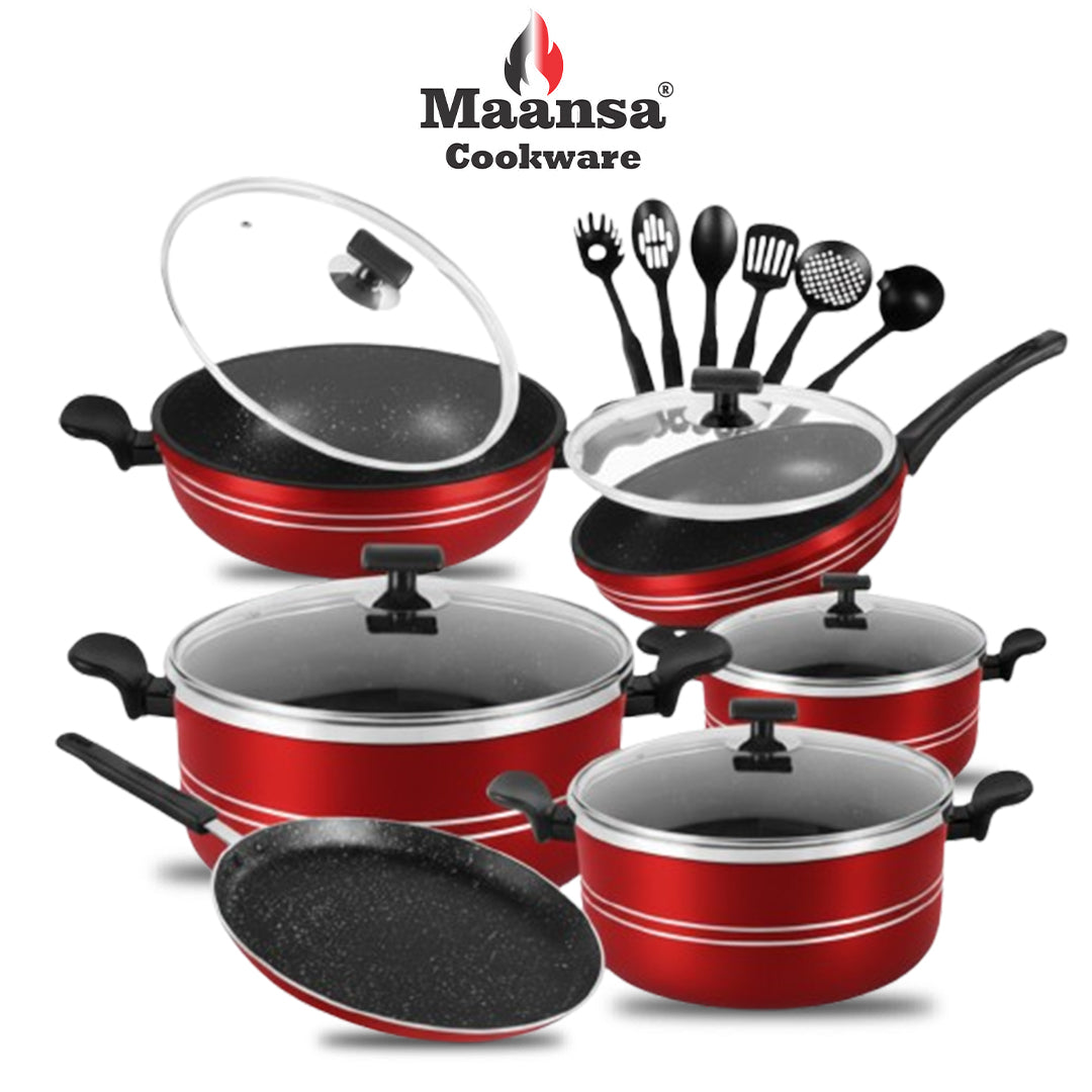Mansaa Nonstick Glaxy Forging Set - 17pcs Set
