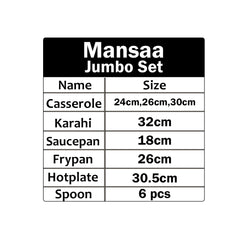 Mansaa Nonstick Jumbo Set - 18pcs Set (Big Size)