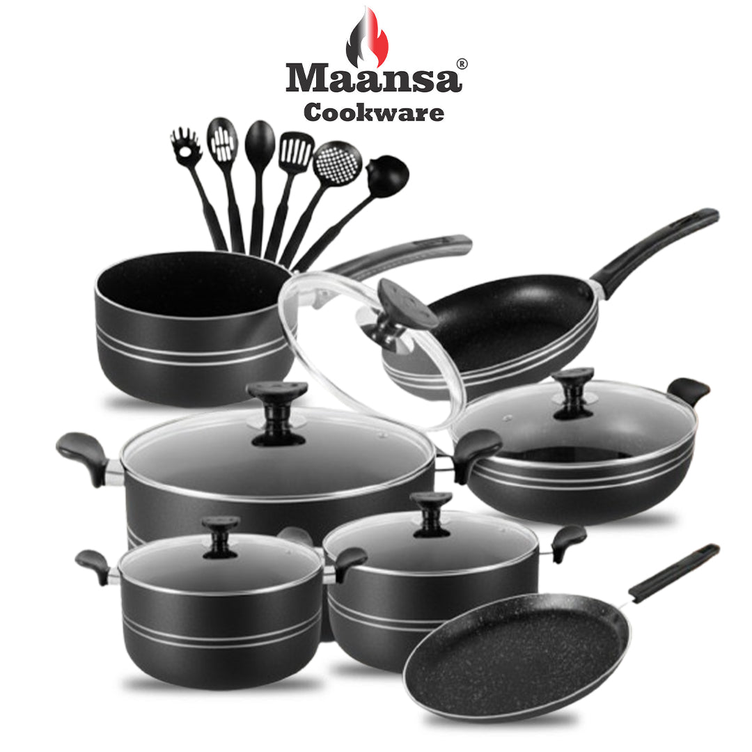 Mansaa Nonstick Jumbo Set - 18pcs Set (Big Size)
