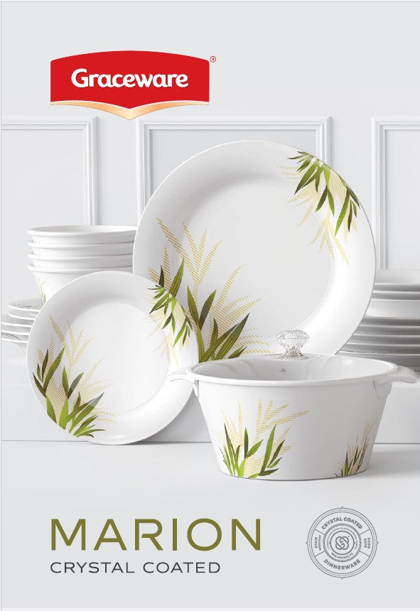 Graceware Double Glazed Crystal Coated Marion Melamine Dinner Set Design #3 - 80pcs Set