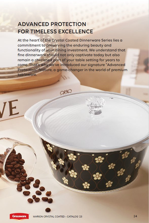 Graceware Double Glazed Crystal Coated Marion Melamine Dinner Set Design #10 - 80pcs Set