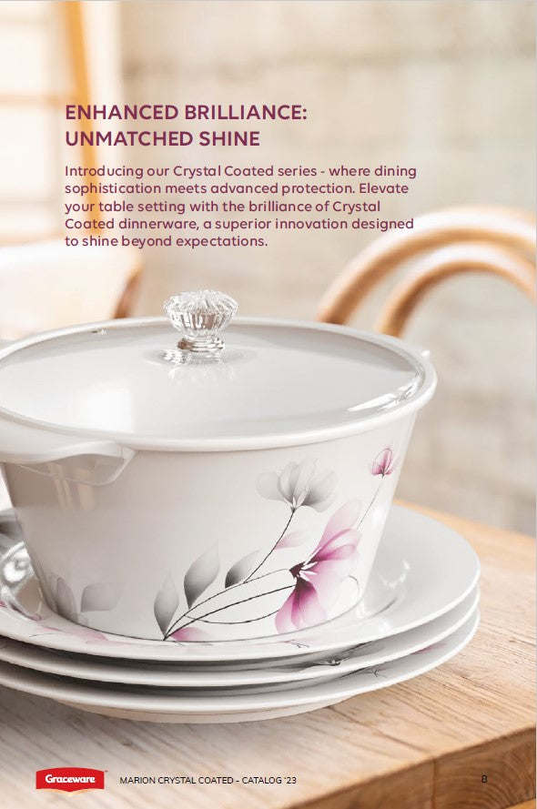 Graceware Double Glazed Crystal Coated Marion Melamine Dinner Set Design #1 - 80pcs Set