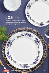 Graceware Double Glazed Crystal Coated Marion Melamine Dinner Set Design #5 - 80pcs Set