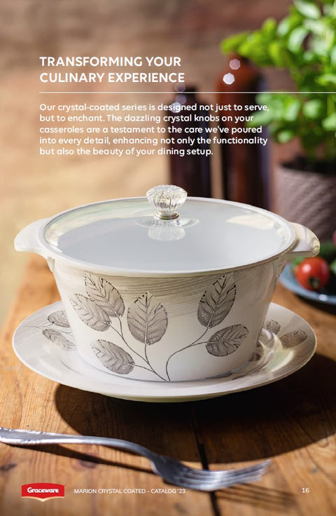 Graceware Double Glazed Crystal Coated Marion Melamine Dinner Set Design #6 - 80pcs Set