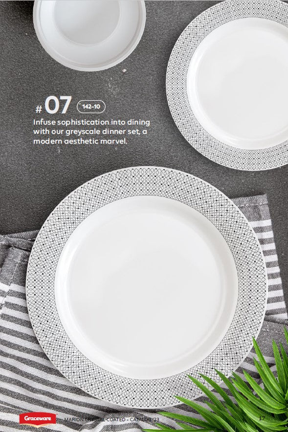 Graceware Double Glazed Crystal Coated Marion Melamine Dinner Set Design #7 - 80pcs Set