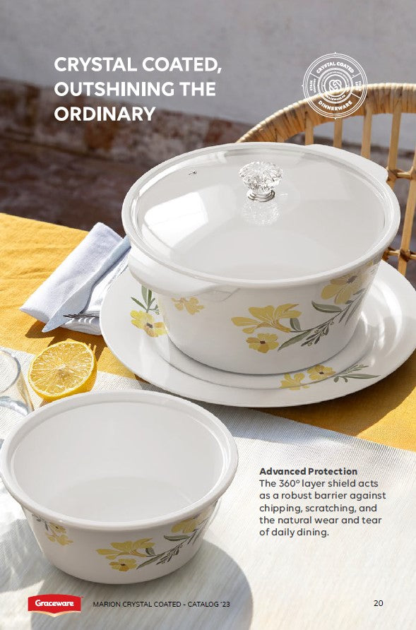 Graceware Double Glazed Crystal Coated Marion Melamine Dinner Set Design #8 - 80pcs Set