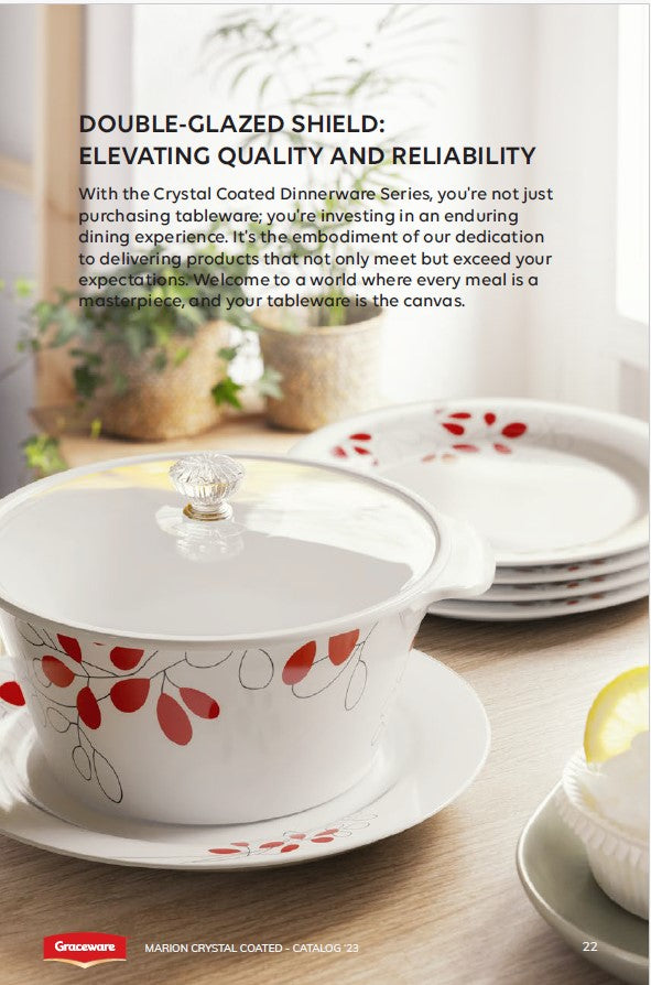 Graceware Double Glazed Crystal Coated Marion Melamine Dinner Set Design #9 - 80pcs Set