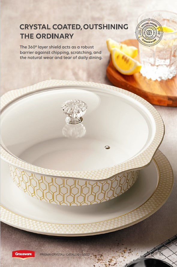 Graceware Double Glazed Crystal Coated Prisma Melamine Dinner Set Design #22 - 80pcs Set