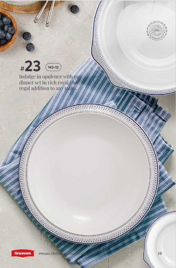 Graceware Double Glazed Crystal Coated Prisma Melamine Dinner Set Design #23 - 80pcs Set