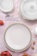 Graceware Double Glazed Crystal Coated Prisma Melamine Dinner Set Design #24 - 80pcs Set