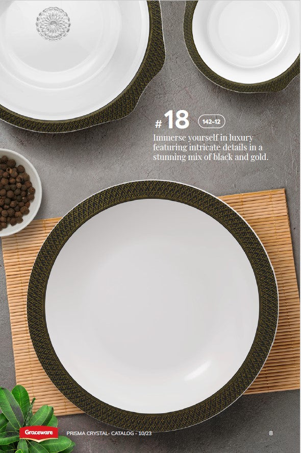 Graceware Double Glazed Crystal Coated Prisma Melamine Dinner Set Design #18 - 80pcs Set