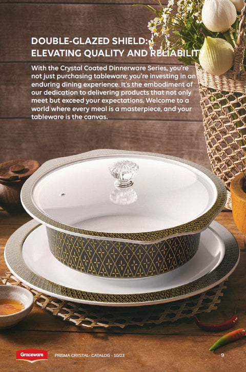 Graceware Double Glazed Crystal Coated Prisma Melamine Dinner Set Design #18 - 80pcs Set