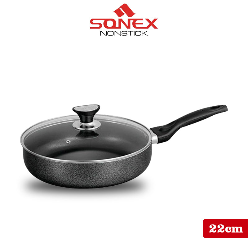 Sonex Classic Frypan with (Glass Lid)- Size (22,24,26,28,30cm)