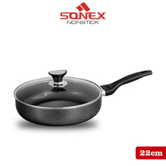 Sonex Classic Frypan with (Glass Lid)- Size (22,24,26,28,30cm)