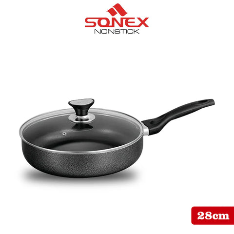 Sonex Classic Frypan with (Glass Lid)- Size (22,24,26,28,30cm)
