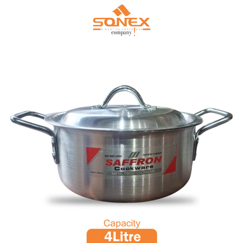Sonex Metal Finsih Saffron Handi- 4Litre Capacity