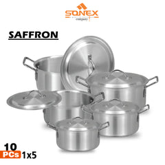Sonex Metal Finish Saffron Handi Set 10pcs