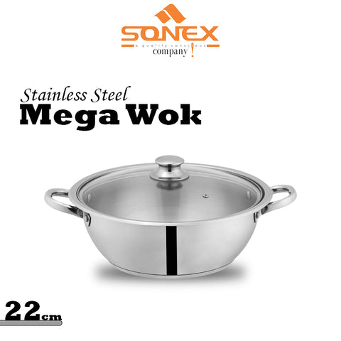Sonex Mega Wok Glass Lid (Stainless Steel)