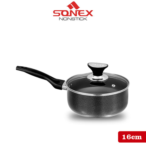 Sonex Royal Saucepot with (Glass Lid)- Size (16,18,20cm)