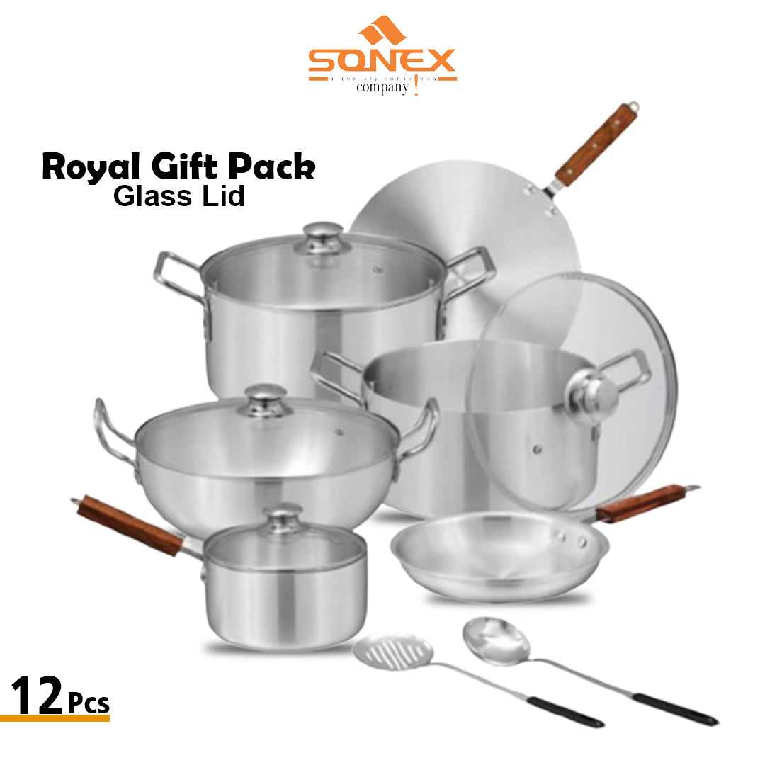 Sonex Royal Gift Set (with Glass Lid)- 12PCs Set
