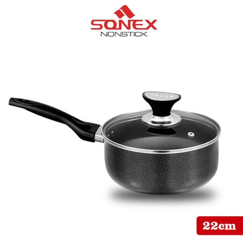 Sonex Royal Saucepot with (Glass Lid)- Size (16,18,20,22,24cm)