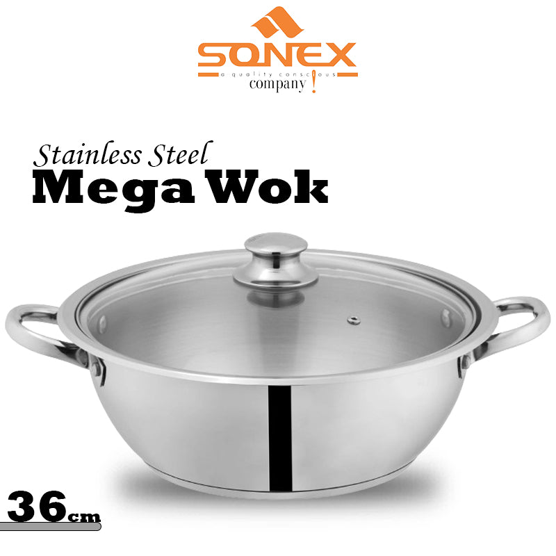Sonex Mega Wok Glass Lid (Stainless Steel)