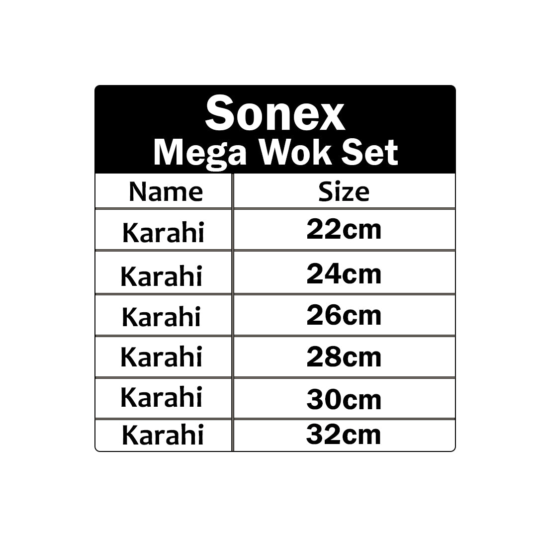Sonex Stainless Steel Mega Wok Set - 12pcs