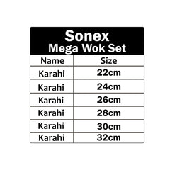 Sonex Stainless Steel Mega Wok Set - 12pcs